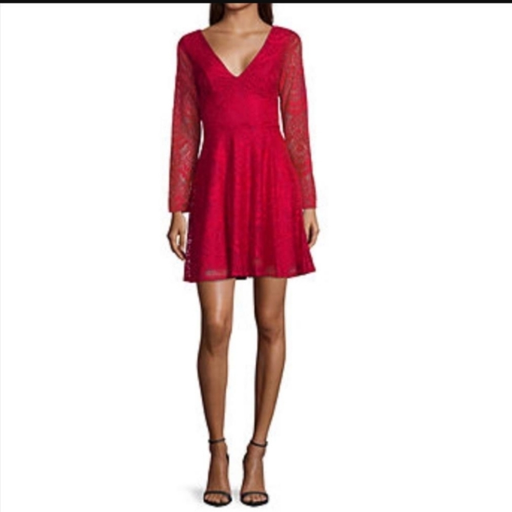 My Michelle‎ Lace Dress Red size 11